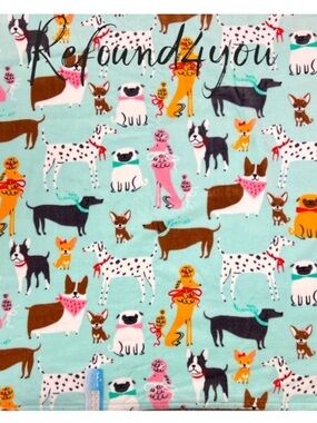 Truly  Lou - ‘Mixed Doggie Breeds’ Oversized Beach towel. NWT Firm!